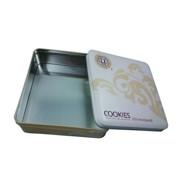 square cookies tin box